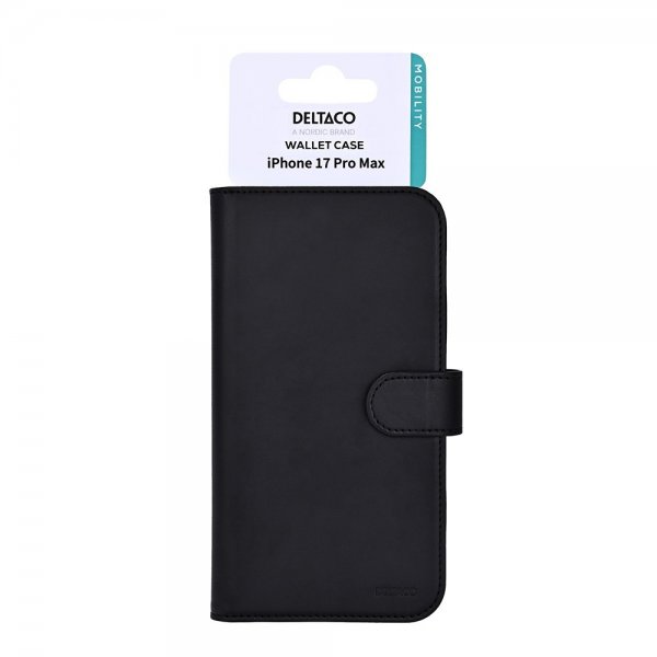 Deltaco iPhone 17 Pro Max Fodral Plånbok Svart