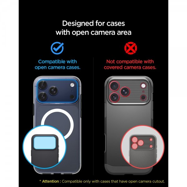 Spigen iPhone 17 Pro Max Kameraskydd Glas.tR EZ Fit Optik Pro XL Blå