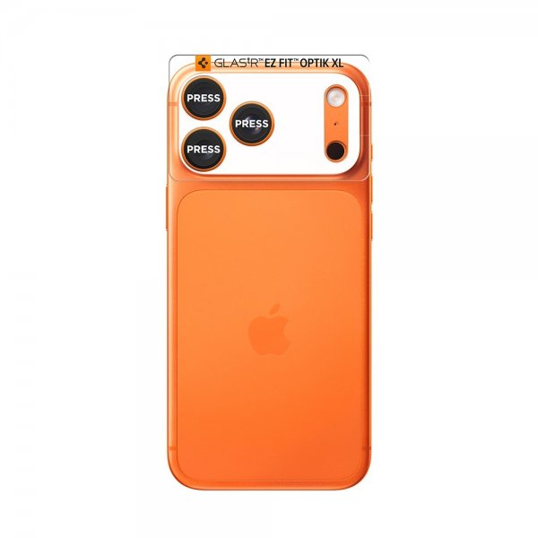 Spigen iPhone 17 Pro Max Kameraskydd Glas.tR EZ Fit Optik Pro XL Orange