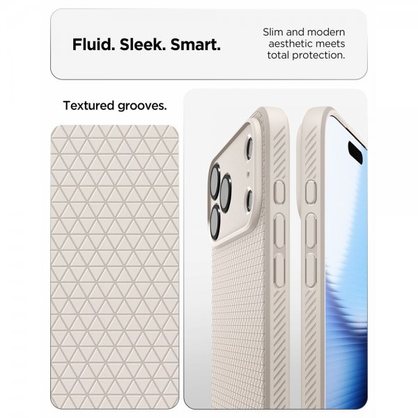 Spigen iPhone 17 Pro Max Skal Liquid Air Natural Titanium