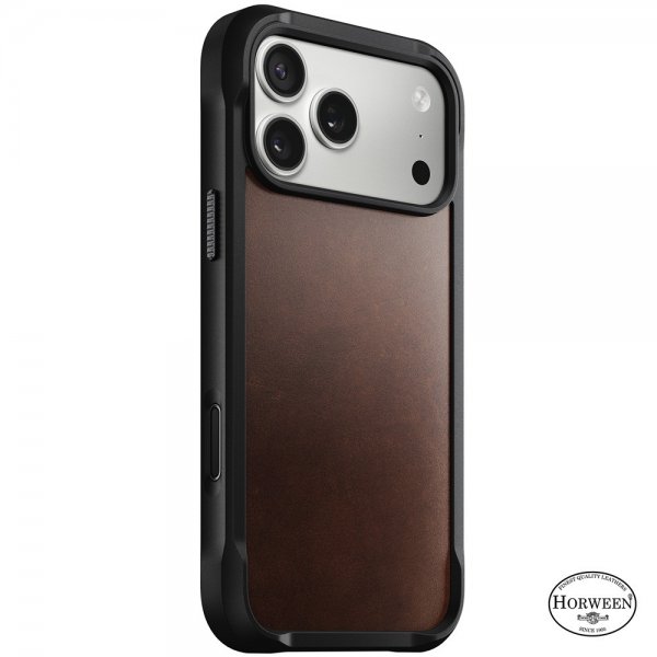 Nomad iPhone 17 Pro Max Skal Rugged Leather Case Horween Rustic Brown
