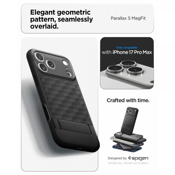 Spigen iPhone 17 Pro Max Skal Parallax S MagFit Matte Black