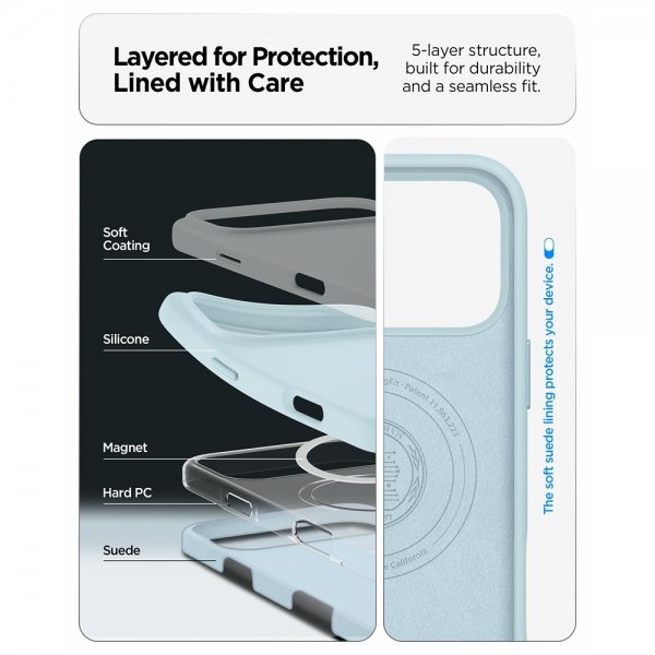 Spigen iPhone 17 Pro Max Skal Silicone Fit MagFit Mute Blue