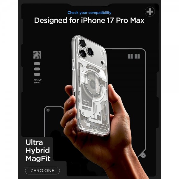 Spigen iPhone 17 Pro Max Skal Ultra Hybrid Zero One MagFit Natural Titanium