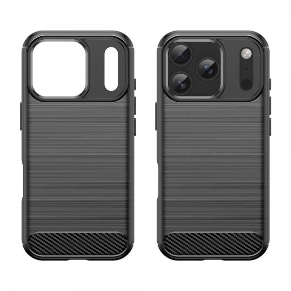 iPhone 17 Pro Skal Borstad Kolfibertextur Svart