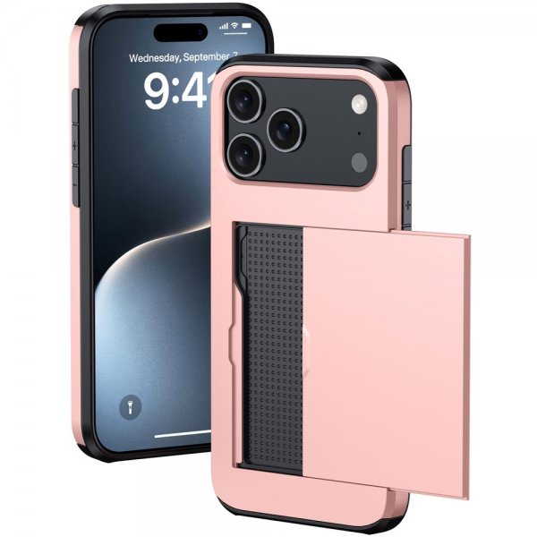 iPhone 17 Pro Skal Card Slide Roseguld