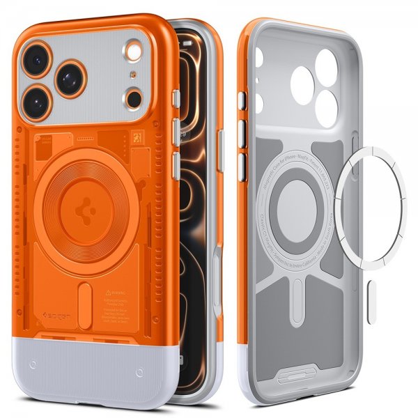 Spigen iPhone 17 Pro Skal Classic C1 MagFit Tangerine