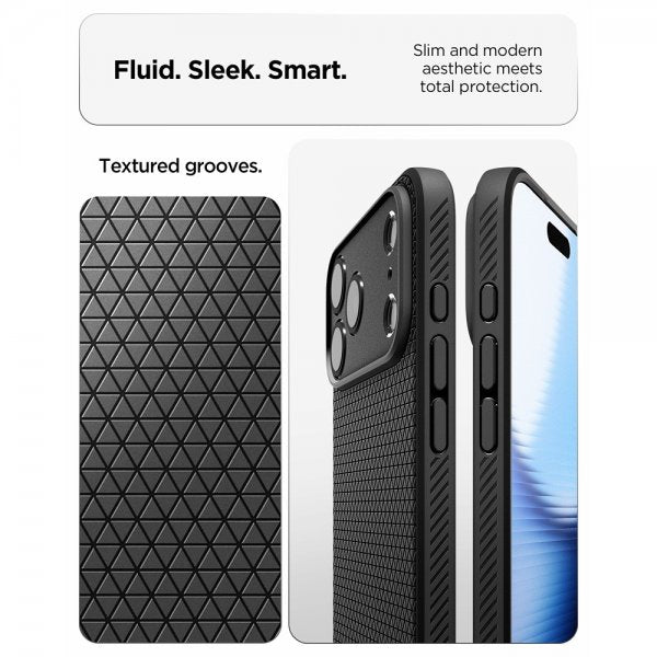 Spigen iPhone 17 Pro Skal Liquid Air Matte Black