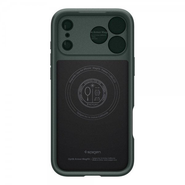 Spigen iPhone 17 Pro Skal Optik Armor MagFit Abyss Green