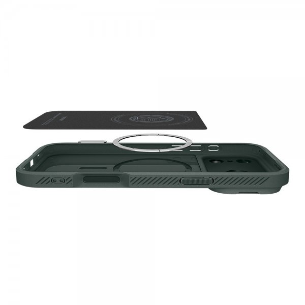 Spigen iPhone 17 Pro Skal Optik Armor MagFit Abyss Green