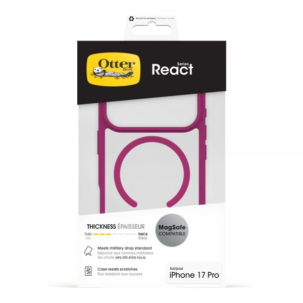 Otterbox iPhone 17 Pro Skal React MagSafe Pink Awakening