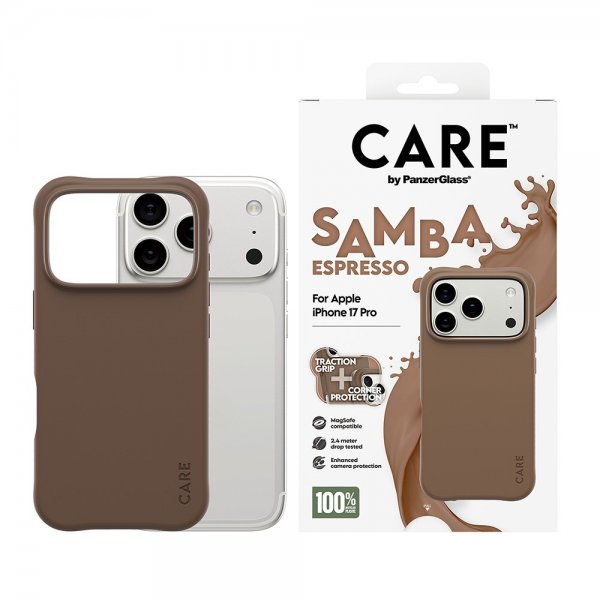 CARE by PanzerGlass iPhone 17 Pro Skal Samba MagSafe Espresso