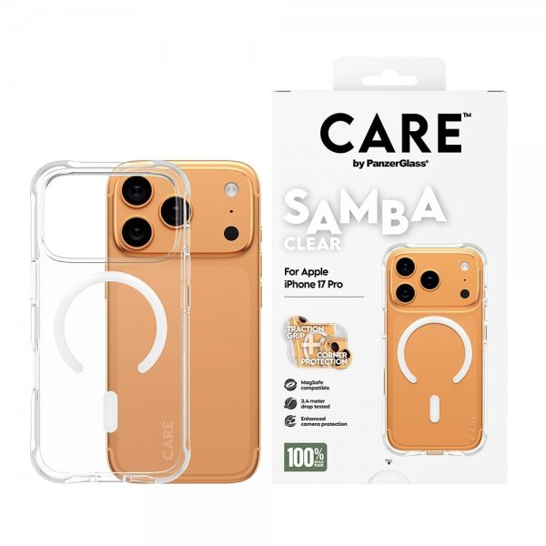 CARE by PanzerGlass iPhone 17 Pro Skal Samba MagSafe Transparent
