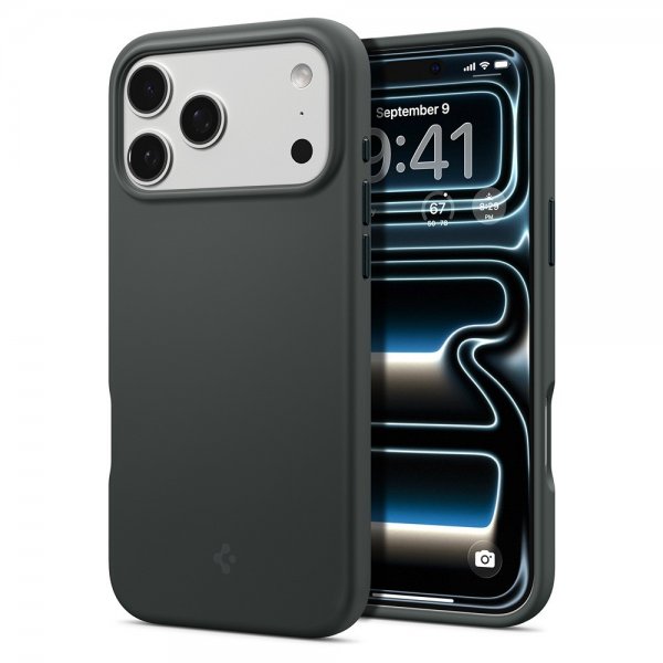 Spigen iPhone 17 Pro Skal Silicone Fit MagFit Abyss Green