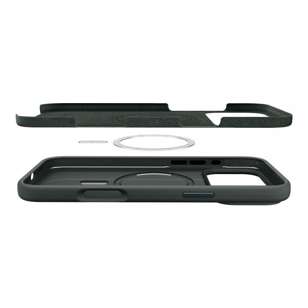 Spigen iPhone 17 Pro Skal Silicone Fit MagFit Abyss Green