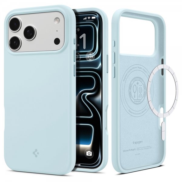 Spigen iPhone 17 Pro Skal Silicone Fit MagFit Mute Blue