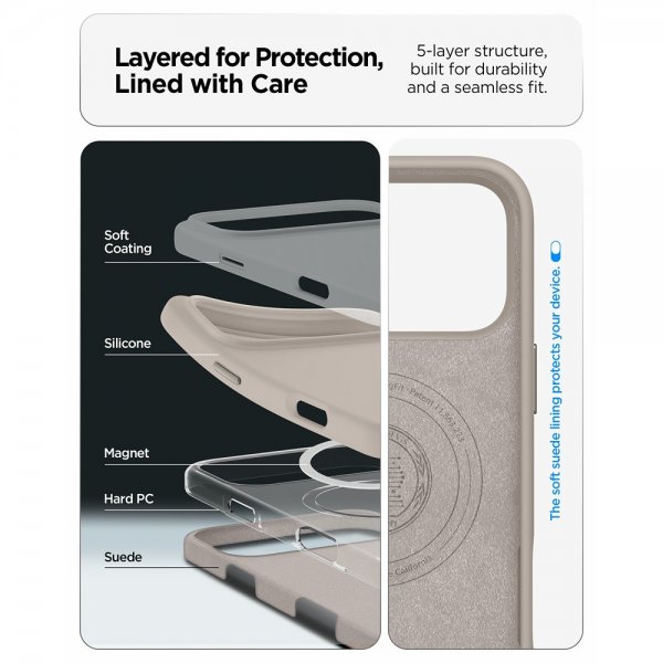 Spigen iPhone 17 Pro Skal Silicone Fit MagFit Stone