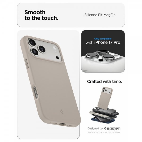 Spigen iPhone 17 Pro Skal Silicone Fit MagFit Stone