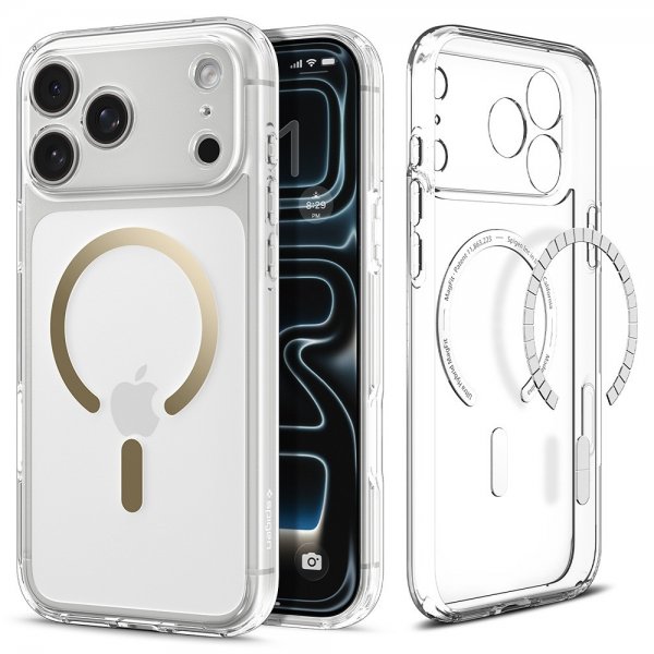 Spigen iPhone 17 Pro Skal Ultra Hybrid MagFit Clear Gold