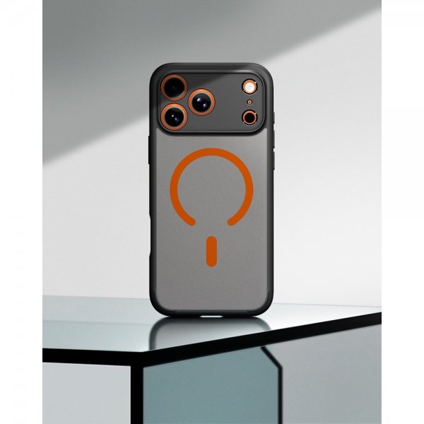 Spigen iPhone 17 Pro Skal Ultra Hybrid MagFit Frost Black Orange