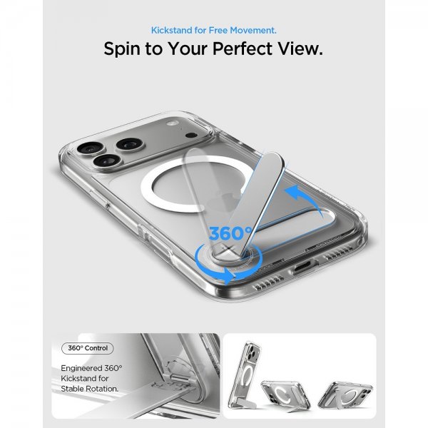 Spigen iPhone 17 Pro Skal Ultra Hybrid S MagFit Clear White
