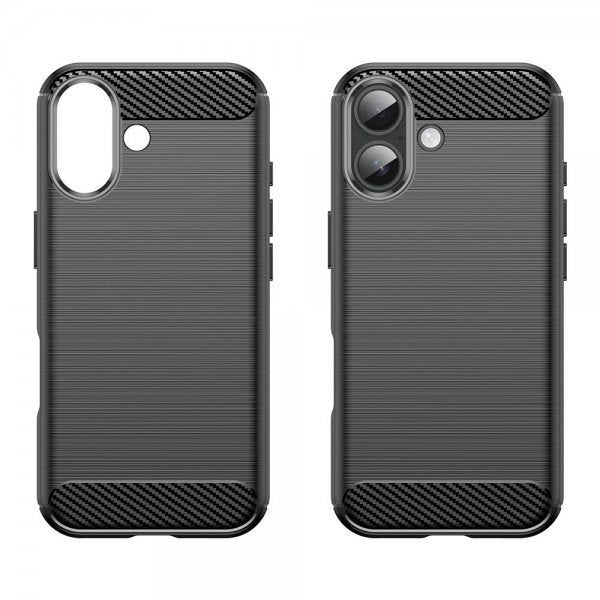 iPhone 17 Skal Borstad Kolfibertextur Svart