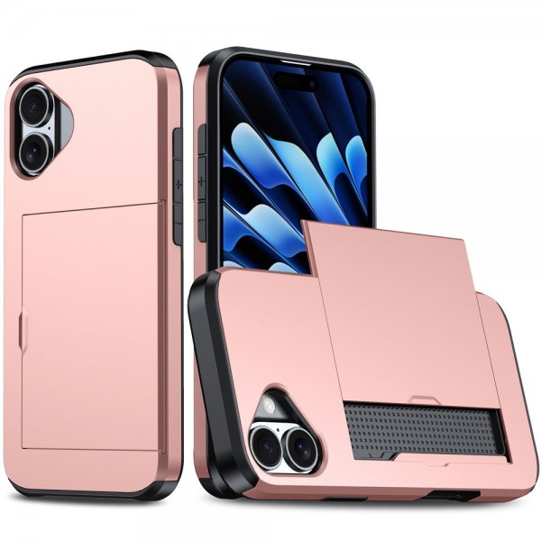 iPhone 17 Skal Card Slide Roseguld