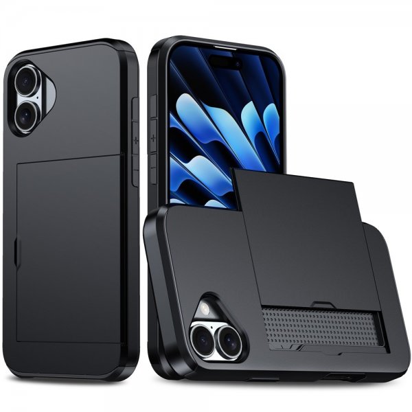 iPhone 17 Skal Card Slide Svart