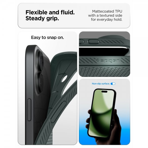 Spigen iPhone 17 Skal Liquid Air Abyss Green