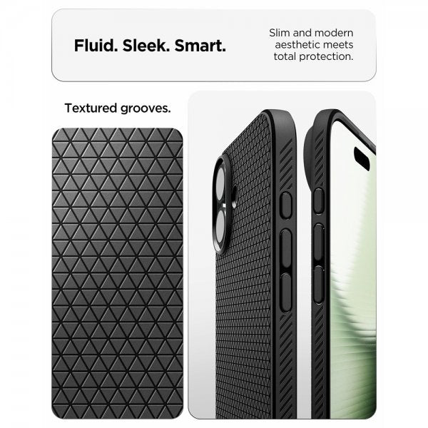 Spigen iPhone 17 Skal Liquid Air Matte Black