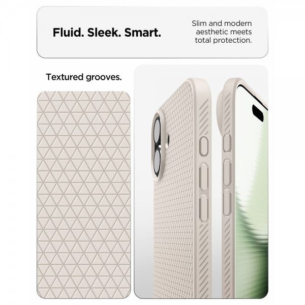 Spigen iPhone 17 Skal Liquid Air Natural Titanium
