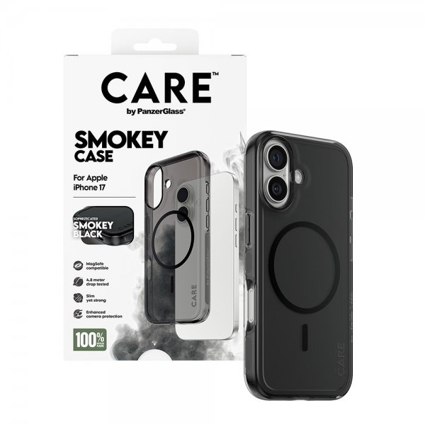 CARE by PanzerGlass iPhone 17 Skal Smokey MagSafe Svart