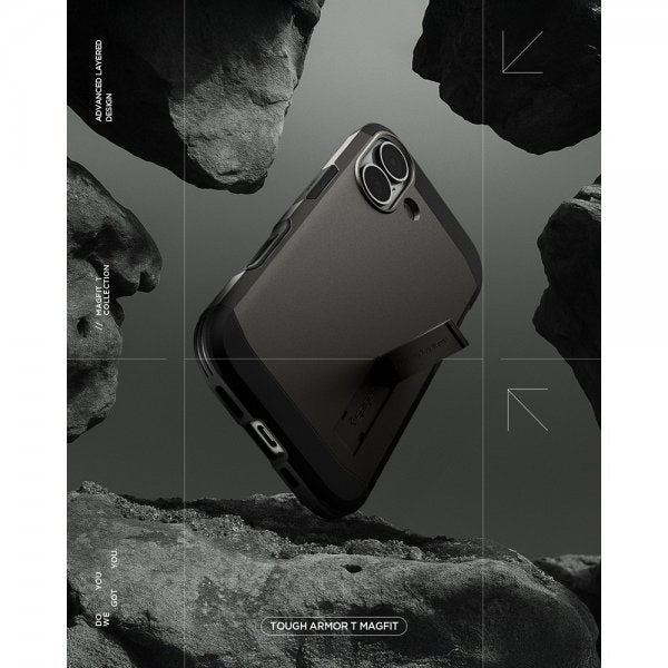 Spigen iPhone 17 Skal Tough Armor T MagFit Gunmetal