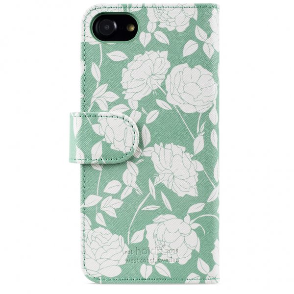 holdit iPhone 6/6S/7/8/SE Fodral Wallet Case Green Flowers