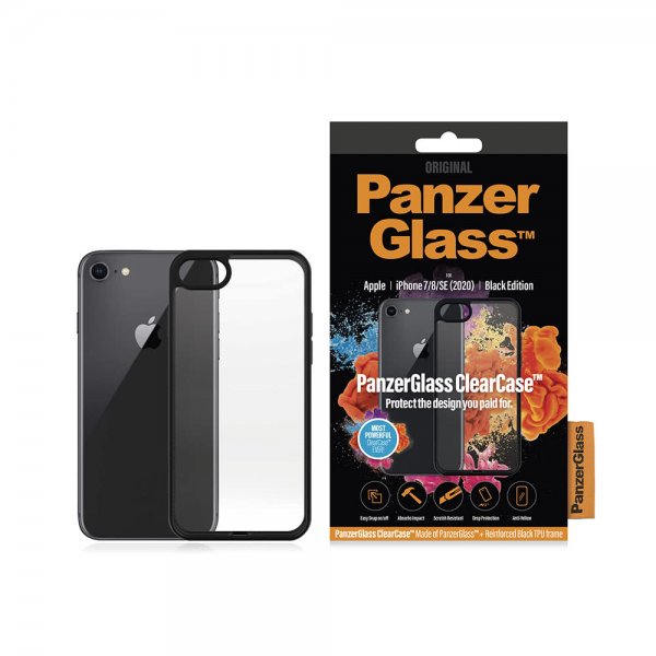 PanzerGlass iPhone 7/8/SE Skal ClearCase Black Edition
