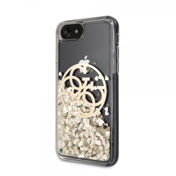 Guess iPhone 7/8/SE Skal Glitter Circle Guld