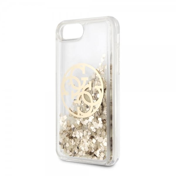 Guess iPhone 7/8/SE Skal Glitter Circle Guld