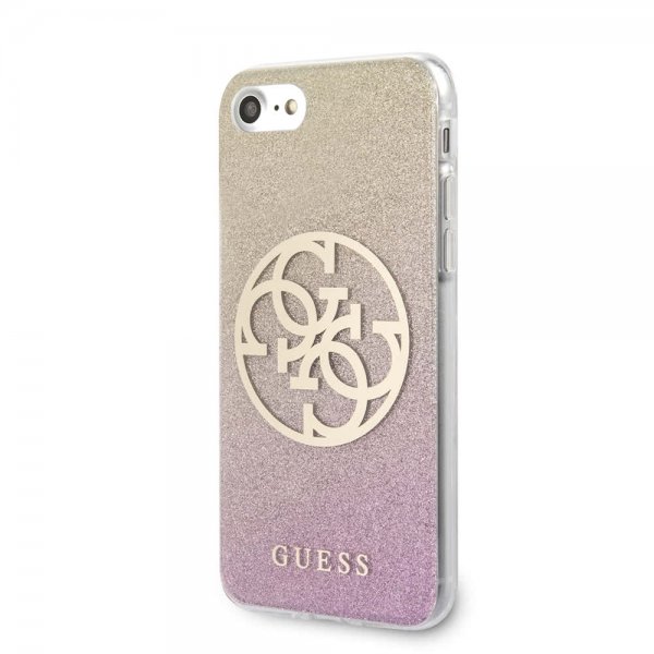 Guess iPhone 7/8/SE Skal Glitter Circle Roseguld
