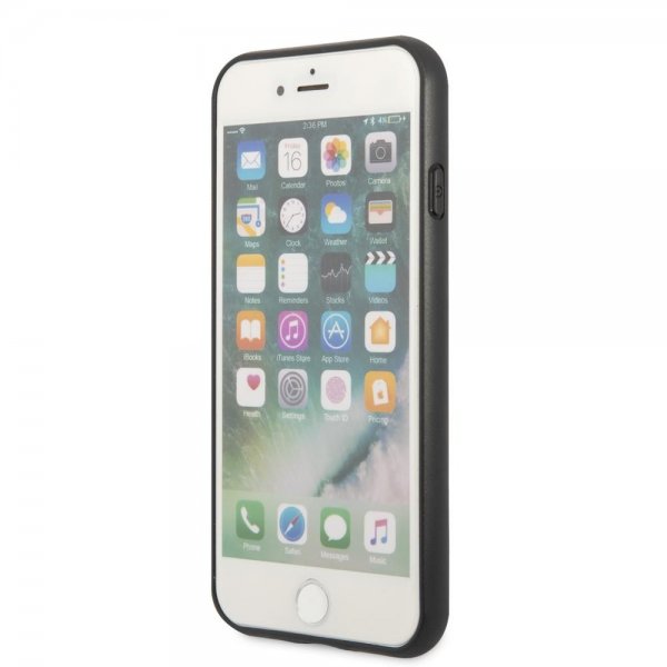 Guess iPhone 7/8/SE Skal Saffiano Double Cardslot Svart