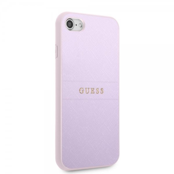 Guess iPhone 7/8/SE Skal Saffiano Metal Logo Lila