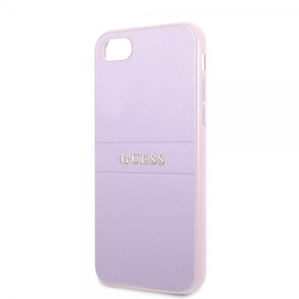 Guess iPhone 7/8/SE Skal Saffiano Metal Logo Lila