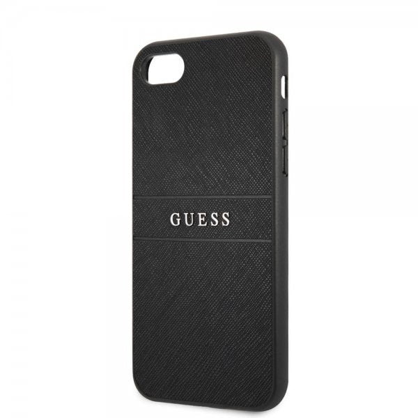 Guess iPhone 7/8/SE Skal Saffiano Metal Logo Svart