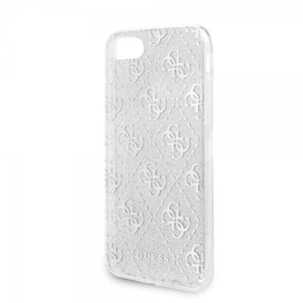 Guess iPhone 7/8/SE Skal Glitter Cover Peony Silver
