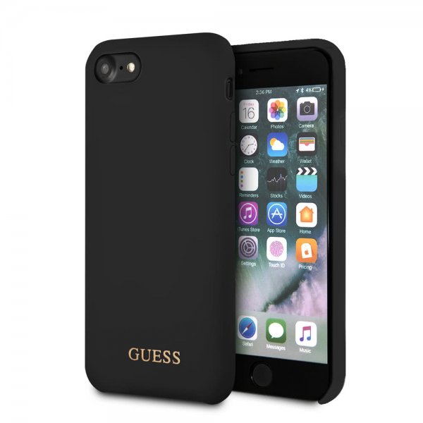 Guess iPhone 7/8/SE Skal Silicone Logo Svart