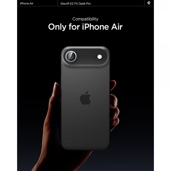Spigen iPhone Air Kameraskydd GLAS.tR EZ Fit Optik Pro 2-pack Grå