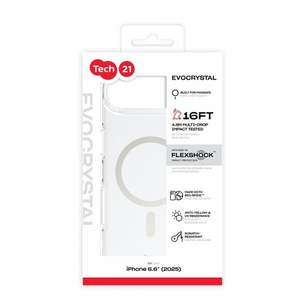 Tech21 iPhone Air Skal EvoCrystal MagSafe Metallic Silver
