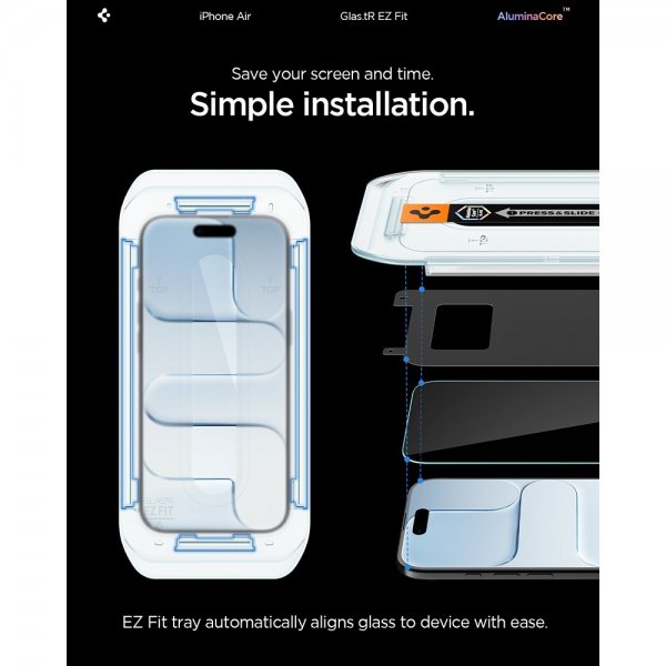 Spigen iPhone Air Skärmskydd GLAS.tR EZ Fit 2-pack