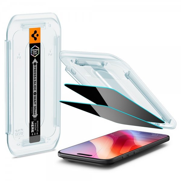 Spigen iPhone Air Skärmskydd GLAS.tR EZ Fit Privacy 2-pack