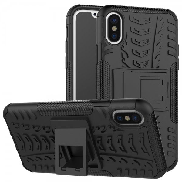 iPhone X/Xs Skal Däckmönster Stativfunktion Svart