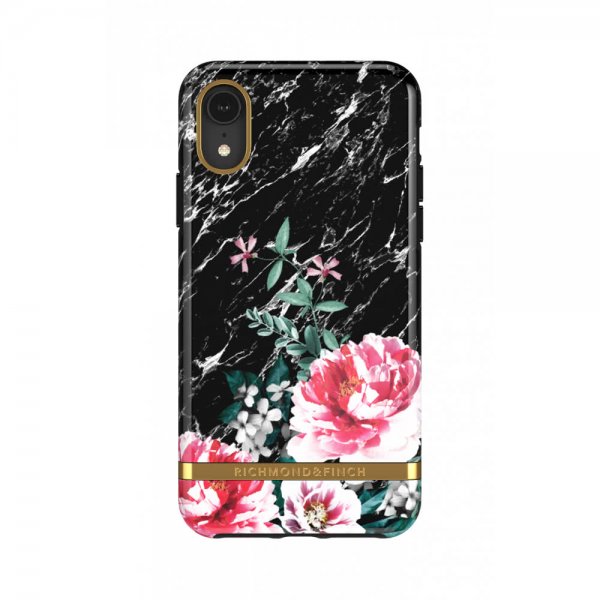 Richmond & Finch iPhone Xr Skal Black Marble Floral